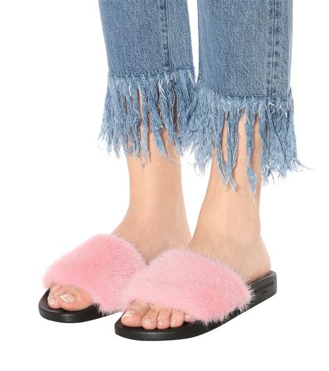 givenchy fur slides outfit|givenchy slides for women.